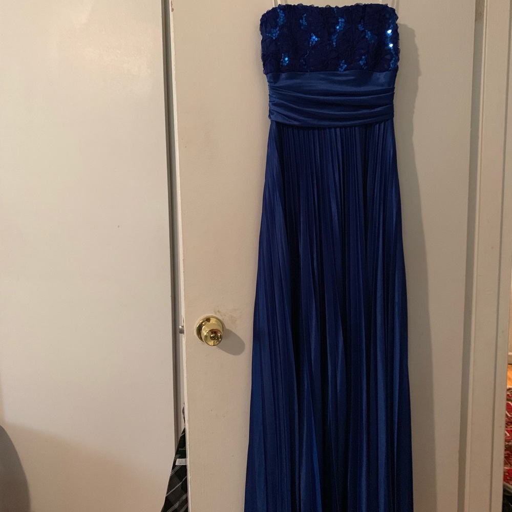silky blue gown